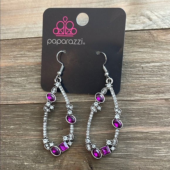 ❄️ Paparazzi | Silver and Purple Teardrop Earrings Boho Date Night - Picture 11 of 13
